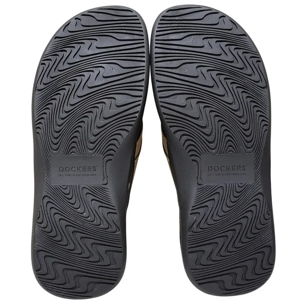 Dockers Men Laguna Beach Pool Flip Flop Thong Sandals Size US 8M Dark Tan Brown